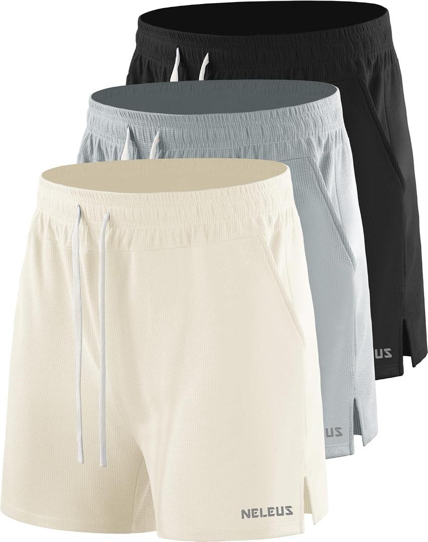 NELEUS Men's 7 inch Running Shorts Athletic Gym Workout Shorts with Pockets (M)