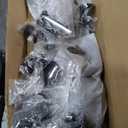 Fredbeck 42in x 84in White Glass Barn Door with 7FT 84inch Sliding Doors Hardware Kit Included & Handle,PVC Surface,Need to Assembly,Water-Proof