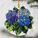 Blue Hydrangea Ornaments, Christmas Ornaments: Christmas Tree Decorations, Holiday Decor, Stocking Stuffers, Gift Ideas, Xmas Gift, Garden Gifts & Gifts for Flower Lover, Pack Of 2