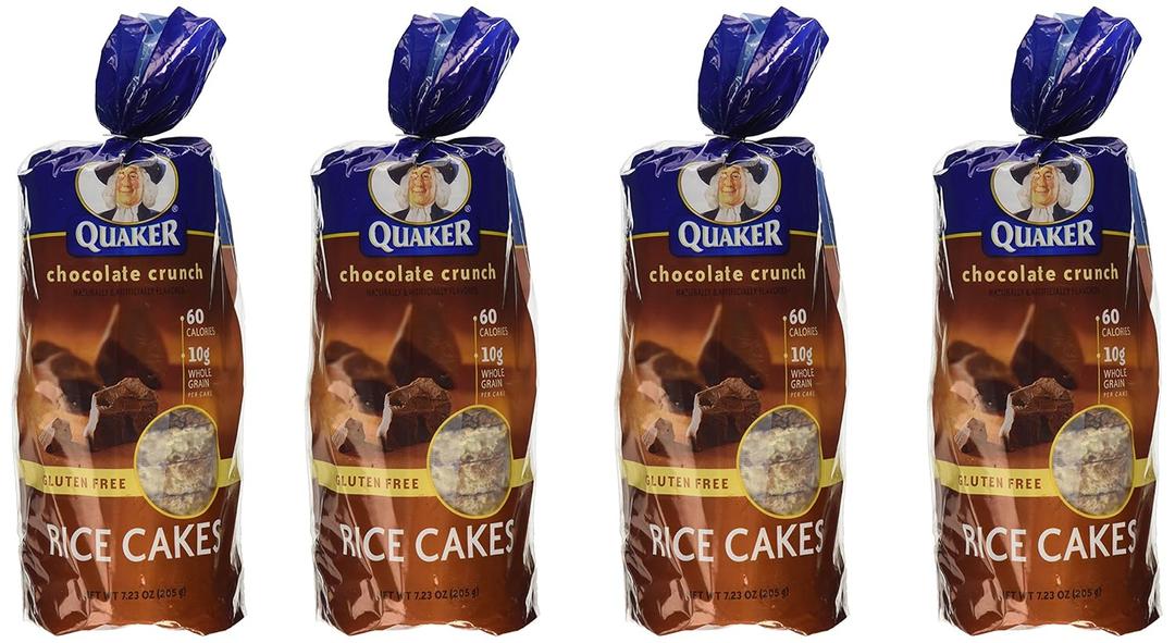 Quaker, Rice Cakes, Chocolate Crunch, 6.56oz Bag (Pack of 4), BB Date 12/08/2025
