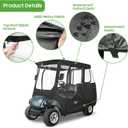10L0L 2 Passenger Golf Cart Enclosure fit Yamaha G14 G16 G22 G29 Drive/Drive 2, 600D Heavy Duty Yamaha Rain Cover with Clear PVC Windshield, Side Mirror Openings, Waterproof/UV Block Oxford Cloth