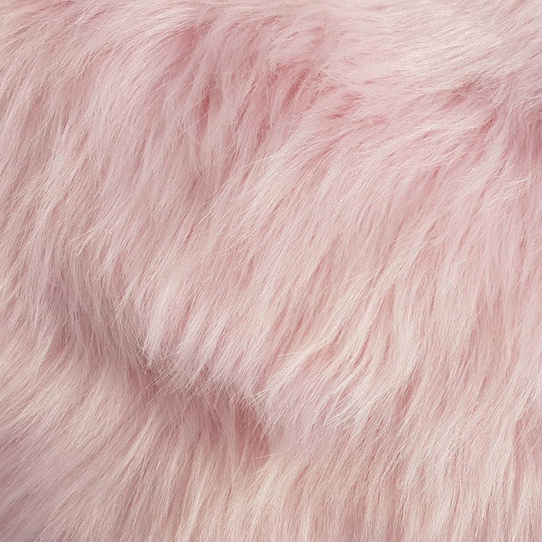 Faux Fur Fabric Craft Fur for Crafts,Gnomes,Costume,Fursuit,Decoration(10x10 inches,Baby Pink)