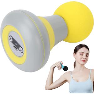 Mini Massage Gun, Portable Mini Massager USB Charging Electric Handheld Personal Massager with 6 Speed Vibration, Deep Tissue Muscle Massager Fascia Gun for Relaxation Muscles Relief Pain (Yellow)