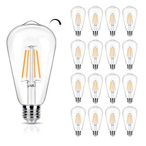16 Pack LED Edison Bulbs 40W Equivalent, Dimmable 4 Watt Filament Bulb, 2200K Amber White ST19 Light Bulb, 450LM E26 Vintage LED Bulbs for Ceiling Light Fixtures
