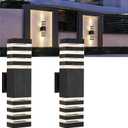 2Pack 18inch LED Square Up & Down Wall Lights,24W Outdoor Wall Light 4000K Day White Aluminum Body Waterproof IP65 LED Exterior Light Fixtures Wall Mount for House Patio Garage Garden.