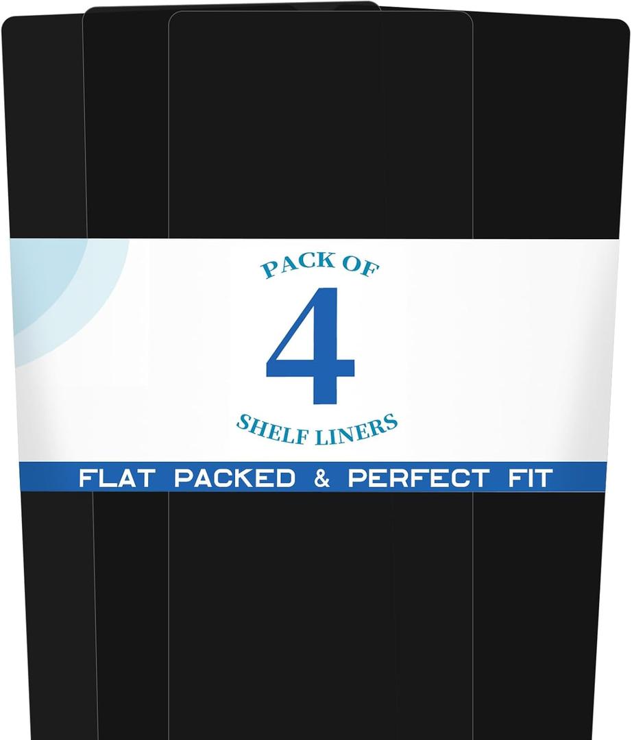 BRIAN & DANY Wire Shelf Liner, Set of 4, 48" x 16" Black, 48" x 16",4pcs