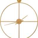 Bdor 24-Inch Metal Decorative Wall Clock - Elegant Timepiece for Home and Office Dcor (Golden)