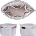 Vercord Purse Insert Organizers for Tote Handbag Bag in Bag with Zipper Liner Bag Organizer for Women 14 pockets