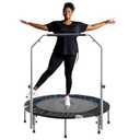 DUMOS 40" Rebounder Trampoline for Adults with Handle, Exercise Trampoline Foldable Indoor Mini Rebounders with Adjustable Bar for Workout Fitness Max Load 330lbs