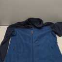Men's Fleece Jacket Classic Full Zip Stand Collar Lightweight Casual Soft Warm Coats With Zipper Pocket,Blue,L