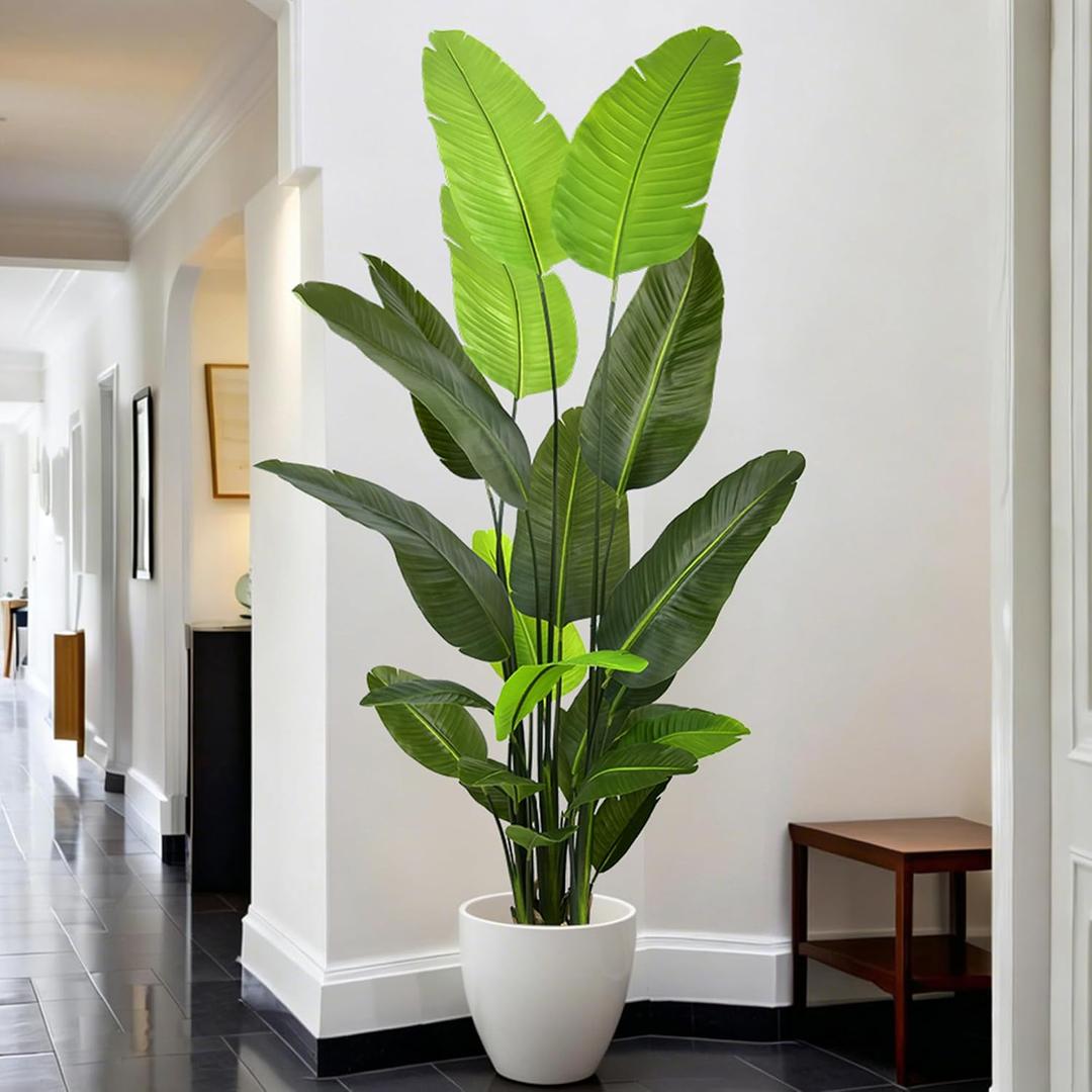 8ft Artificial Bird of Paradise Plant, Floor Tree with 24 Leaves
