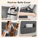 Arfntevss Waterproof Recliner Sectional Couch Covers for Reclining L Shape Sofa Cover Non Slip Washable L Shaped Slipcover Sets for Dog Furniture Protector (5 Seat with 1 Console Cover, Deep Grey)