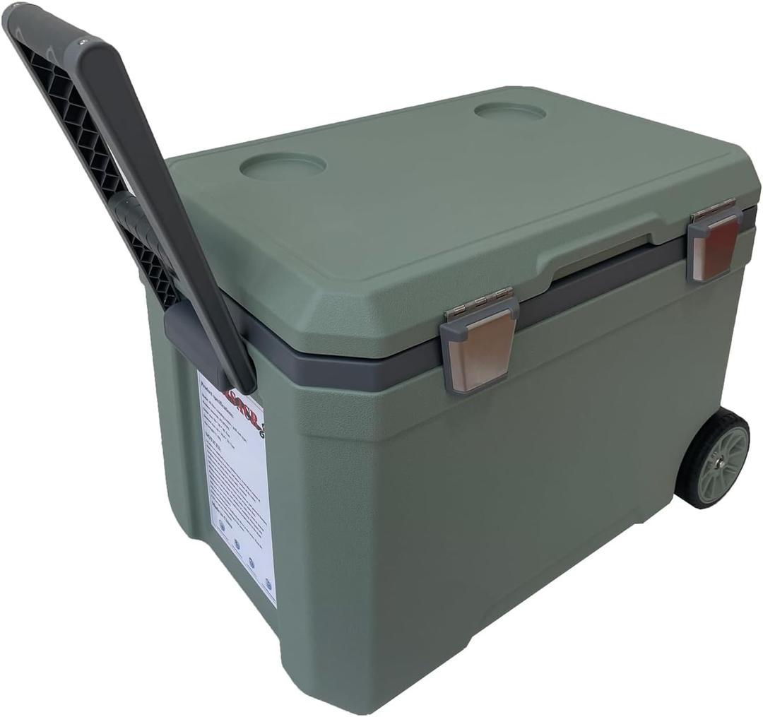 48 Quart Camping CoolerPortable Cooling BoxSuitable for BBQ, Camping, picnics, and Other Outdoor Activities (green)