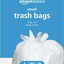 Amazon Basics Small 4 Gallon Trash Bags with Flap Ties, Fresh Scent, Odor Control, 0.5 mil Thick, 80 Count