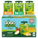 GoGo squeeZ Applesauce and Fruit Puree Variety Pack, Apple, Mango & Banana, 3.2 oz (Pack of 20), Unsweetened Fruit Snacks for Kids, Gluten Free, Nut Free, BPA Free Pouches (Packaging May Vary)