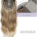 PANEWAY Hair Topper 20 Inch Wavy Synthetic Clip-In Topper for Women, Natural Looking Voluminous Hairpiece for Thinning Hair, Lightweight & Undetectable(20Inch,Brown Blonde with Dark Root)