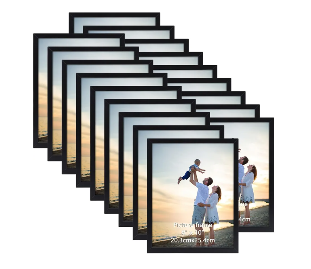 Hoikwo 18 Packs 8x10 Black Multi Picture Frames Set for Family Photos, Artwork, Light Weight Bulk 8 by 10 Frames Pack for Wall Hanging and Table, Stylish Picture Frames