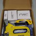 Upholstery 4 in 1 Staple Gun Heavy Duty, with 6000 Staples, Remover, Gloves, Manual Brad Nailer Power Adjustment Stapler Gun for Wood, Upholstery, Carpentry, Decoration DIY Staple Gun