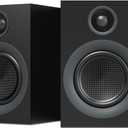 Bluetooth Bookshelf Speakers, 75W Powered Active Speaker with 4 Inch Woofer, HiFi Speaker with aptX Bluetooth USB for Home, Studio, Gaming, Set of 2, Black