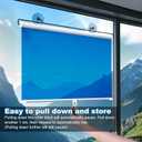 One Way Privacy Window Roller Shade, One-Way See Through Pull Down Mirrored Blackout, No-Drilling Thermal Insulating Daytime Roller Blind for Home Office(47.2x59.1in)