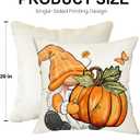 Gnomes Pumpkin Happy Fall Throw Pillow Covers 20x20 Set of 4 Burnt Orange Rust Modern Farmhouse Happy Autumn Maple Leaf Decorations for Sofa Couch Porch Bed Living Room