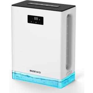 BIZEWO Dehumidifier for Home, (980 sq.ft) Queit Dehumidifiers for Basement, Bathroom, Bedroom with 101 oz Water Tank, Large Room Dehumidifier with 2 Working Mode, Auto Shut Off, 7 Colors LED Light (White)