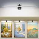 MantoLite 35'' Picture Lights for Wall,Vanity Lights for Bathroom,Plug-in or Hardwired, 6000K 16W LED Dimmable Modern Bathroom Lighting Fixtures Over Mirror and Wall Lights for Bedroom (Matte Black)