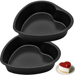 7 Inch Heart Shaped Cake Pans, 2 Pack Heart Cake Tin Baking Molds for Mother's Day, Weddings, Parties, Family and Other Occasions