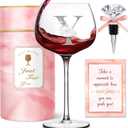 Personalized Gifts for Women - Monogrammed A-Z Wine Glass Customized Gifts, Unique Birthday Gifts for Women, Christmas Basket Gift for Her, Mom, Wife, Sister, Friend, NurseY