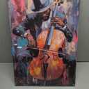 CXHOSTENT Black Jazz Canvas Wall Art Abstract Black Music Painting Prints African American Picture Musical Instruments Artwork for Men Room Decor Framed (Black, 16.00" x 24.00")