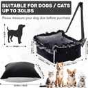 Homcosan Dog Car Seat for Small Medium Dogs, Dog Booster Seat for Car with Clip-On Safety Leash, Elevated Pet Car Seat with Soft Cushion, Washable Travel Safety Car Seat for Dog up to 30 lbs (Black)