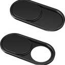 CloudValley Webcam Cover Slide[2-Pack], 0.023 Inch Ultra-Thin Metal Web Camera Cover for Macbook Pro, iMac, Laptop, PC, iPad Pro, iPhone 8/7/6 Plus, Protect Your Visual Privacy [Black]