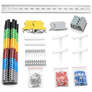 Terminal Block, Rail Type Voltage Terminal, Rail Combined Terminal Block (Red & Yellow & Blue & Black & Green & Grey)