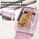 RIZZARI Stainless Steel Litter Box: Large Pink Leakproof Open Tray with Wipe-Clean Design - Odor Control - Teflon Non-Stick - with Deodorizer - 2 Pack - for Cats Up to 20 lbs - in Bathroom Restroom