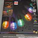 Monster 24 Foot Premium Outdoor Smart RGB+IC+WW String Lights, 12 Bulb Color Flow Dimmable LEDs, Sound Reactive, Water & Weather Resistant, Compatible with Alexa, Siri, Google Home, App