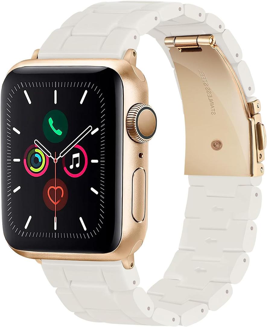 HOPO Compatible With Apple Watch Band Thin Lightweight Resin Strap Bracelet Fashion Wristband Replacement For iWatch Bands Series Ultra 11 10 9 8 7 6 5 4 3 2 1 SE for Women Men