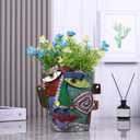 Abstract Art Flower Pot,Large Face Planter,Colorful Head Planter Pot for Plants,Decorative Face Flower Pots for Living Room, Patio,Garden,Unique Home Dcor for Indoor and Outdoor Use (C)