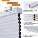 Persilux Custom Blackout Cellular Shades, Cordless Window Blinds, Honeycomb Blinds for Windows (White, 34" W x 64" H) Window Shades for Home, Room Darkening Cellular Blinds & Shades for Doords