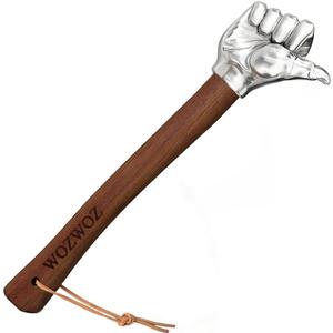 Fist Hammer 2 lbs Decorative Hammer Stainless Steel Solid Head Wooden Handle Collectible Art for Home/Office Decor Functional Tool for Gardening Household Camping Emergency Use (Thumb)