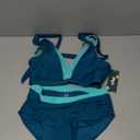 BMJL Women's High Waisted Bikini Sets Tummy Control Swimsuits Two Piece Color Block Modest Bathing Suit (Deep Teal) S