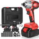 Cordless Impact Wrench, 210 ft-lbs (280 N·m) 18V High Torque Impact Wrench with 2 Batteries and 6 Sockets