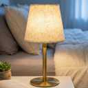 Cordless Table Lamp, Adjustable Height Battery Operated Desk Lamp with Remote, 5000mAh Rechargeable Light 16 RGB Colors for Bedroom, Living Room, Patio - Linen