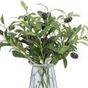 10pcs Faux Olive Leaves Stems 10 Tall Artificial Plants Olive Tree Branches for Small Vase Tabletop Greenery Decor for Home Office Wedding Party (Vase Not Included)