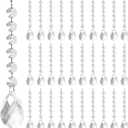 50 Pack Hanging Crystals - Clear Acrylic Prisms Pendant Ornaments for Christmas Tree, Centerpieces, Chandelier, Window & Home Decor, Ideal for Weddings, Parties Decorations (Teardrop)
