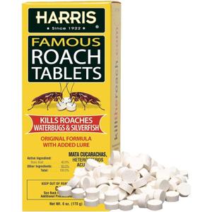 Harris Roach Tablets, Boric Acid Roach and Insects Killer with Lure, Alternative to Bait Traps (6oz, 145 Tablets), Yellow