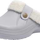 Beslip Classic Fur Lined Clogs Waterproof Winter Fuzzy Slippers for Women Men Indoor and Outdoor (11-11.5 Women/9.5-10 Men, Atmosphere)