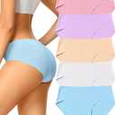 voenxe Women Seamless Hipster Underwear,Breathable Ladies Panties Bikini,No Show Briefs,Comfortable Undies for Women 5-Pack (Medium)