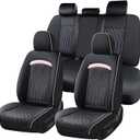 FLORICH Leather Seat Covers, Car Seat Covers Full Set, Car Seat Protector Waterproof, Front and Rear Seat Covers for Cars, Automotive Seat Covers Universal Fit for Most Cars SUV