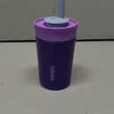 Owala Kids Insulation Stainless Steel Tumbler with Spill-Resistant Flexible Straw, Easy to Clean, Kids Water Bottle, Great for Travel, Dishwasher Safe, 12 Oz, Purple (Peacock Palace)