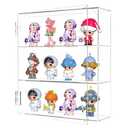 YUNEASELF Acrylic Display Case - 3 Layer Clear Display Case for Funko Pop Action Figures - Wall Mounted or Desktop Dustproof Display Cabinet Shelf for Collectibles Mini Toys